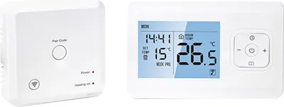 Produktbild von Wi-Fi Smart Thermostat Drahtloses programmierbares Raumthermostat für Gasboiler-Heizung Fußbodenheizung mit RF-Empfänger Tischgeräte für die Wandmontage APP-Steuerung Sprachsteuerung mit Alexa Google Assistant Temperaturregler