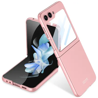 Obrázek produktu pro Pouzdro pro Samsung Galaxy Z Flip 5 Tenké Matné Pevné PC Pouzdro s Ochrannou Fólií na Displej Růžový