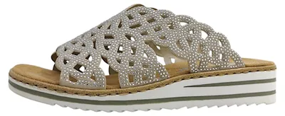 Immagine prodotto di Scarpe da donna Rieker, modello sandalo, comode, color argento, per il tempo libero