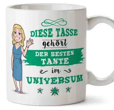 Keramikbecher 'Tante' 350 ml, spülmaschinenfest