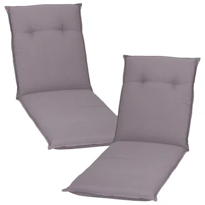 Produktbild von NYVI Liegenauflagen Piemont 2er Set - 191x58x8 cm Hellgrau - Extra Starker 8cm Sitzpolster - Gartenmöbel Auflagen mit Halteband & Bindebändern