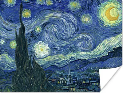 Produktbild von MuchoWow® Poster Sternennacht - Gemälde - Alte Meister - Vincent van Gogh 80x60 cm - Kunst für zu Hause