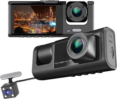 Obrázok produktu pre predná a vnútorná zadná kamera DVR 1080P, záznamník jazdy, 2-palcová obrazovka, podpora palubnej kamery, nahrávanie slučky s nočným videním, uzamknutie jedným tlačidlom