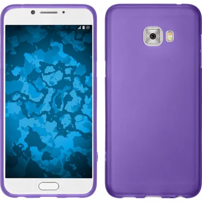 Produktbild von PhoneNatic Case kompatibel mit Samsung Galaxy C7 Pro - lila Silikon Hülle matt + 2 Schutzfolien