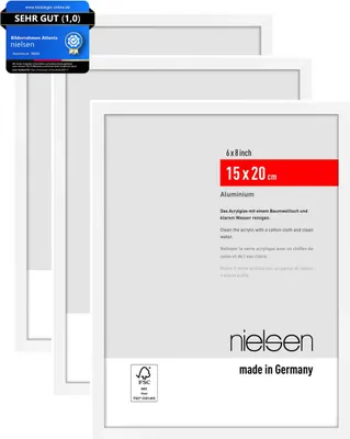Produktbild von nielsen Aluminium Portraitrahmen, Bilderrahmen 3er SET Atlanta, 15 x 20 cm, Weiß matt