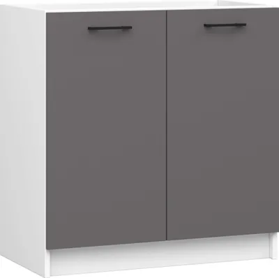 Produktbild von Spülenschrank OLIWIA S80 Weiß, Graphitgrau B80xH82xT46 cm