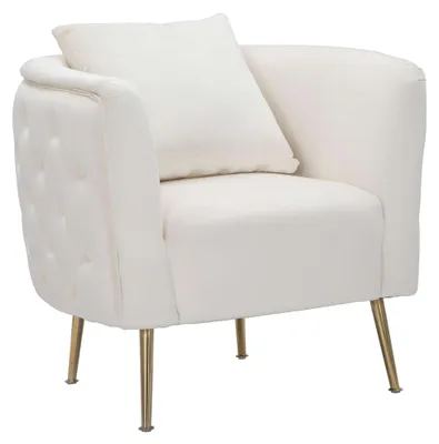 Produktbild von Killar - Sessel, 76x74x71h cm Cremeweiß, Samtbezug