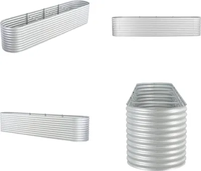 Produktbild von vidaXL Garten Hochbeet 400 x 80 x 81 cm Verzinkter Stahl Silbern - Garten-Hochbeet - Garten-Hochbeete - Hochbeet - Hochbeete