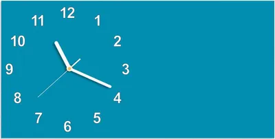 Produktbild von Wanduhr aus Glas mit Motiv Türkiser Hintergrund I- 60 x 30 cm - inkl. Aufhängesystem