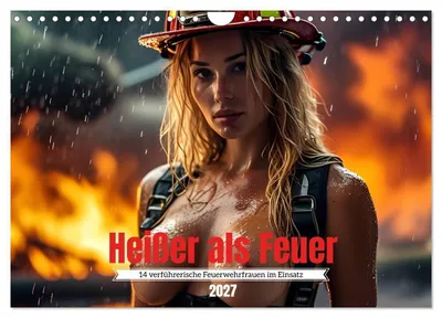 Produktbild von Heißer als Feuer: 14 verführerische Feuerwehrfrauen im Einsatz (Wandkalender 2027 DIN A4 quer), CALVENDO Monatskalender