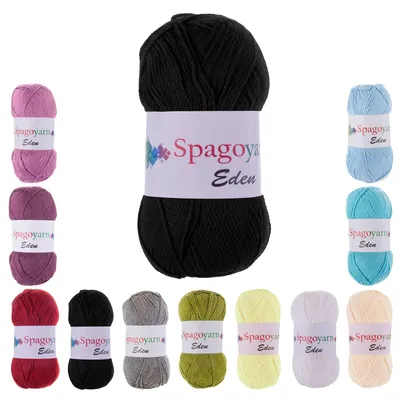Produktbild von 100g Strickgarn Eden Uni Häkelgarn Strickwolle Handstrickgarn Sommergarn Klassikstrickgarn Farbwahl, Farbe:30 schwarz