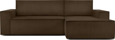 Produktbild von KONSIMO Ecksofa rechts in Pet Friendly Cord-Stoff mit Schlaffunktion "NAPI" ,dunkelbraun, Kordstoff, Modern, 262x88x148cm