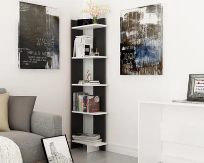 Produktbild von Skye Decor, Als - Black, White, Bücherregale, Schwarz, 45 x 170 x 22 cm
