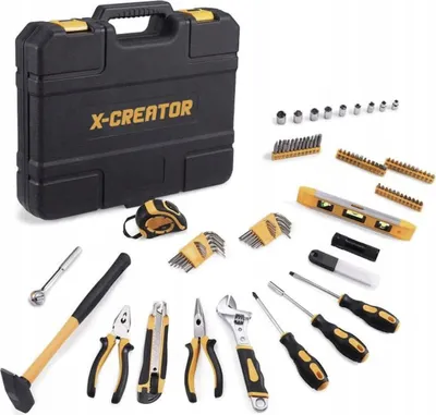 Produktbild von Werkzeugsatz 102 El Steckschlüssel Bits Koffer X-Creator Stahl Chrom
