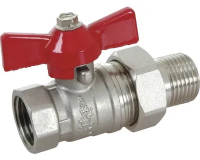 Obrázek produktu pro Kulový kohout s plným průtokem a šroubením, T rukojeť, ŠxM 3/4"