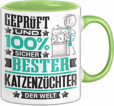 Produktbild von Katzenzüchter Geschenk Lustiger Spruch für Katzenzüchter Geschenkidee Bester Katzenzüchter Der Welt (Grün)