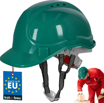 Produktbild von KOTARBAU® Bauhelm Bauarbeiterhelm Schutzhelm für die Baustelle Arbeitshelm Arbeitssicherheit Verstellbar Grün