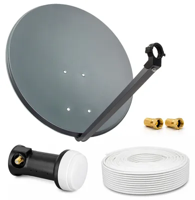 Produktbild von PremiumX Sat Anlage 60cm Antenne Deluxe Single LNB Kabel F-Stecker