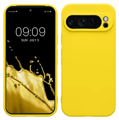 Produktbild von kwmobile Handyhülle für Google Pixel 9 Pro Hülle - weiches Handy Silikon Case - Schutzhülle Cover - Strahlend Gelb