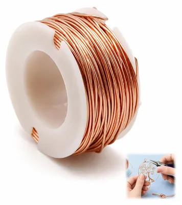 Obrázek produktu pro Měděný drát, smaltovaný, průměr 0,5 mm, délka 10 metrů, určený pro elektrické aplikace