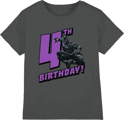 Produktbild von Black Panther - T-Shirt für Kinder - 4. Geburtstag TV3991 (104) (Holzkohle)