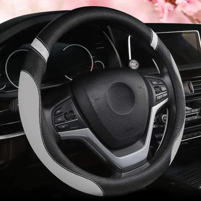 Produktbild von Lenkradbezug für Herren und Damen, Leder, Universal-Lenkradbezüge für Auto, 38,1
