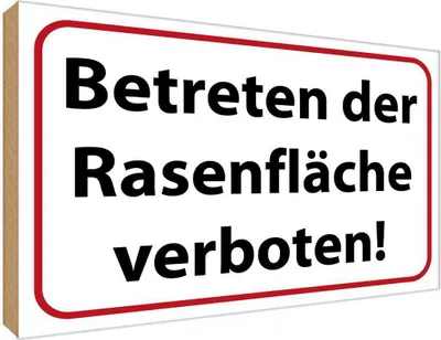 Produktbild von vianmo Holzschild 30x40 cm Betreten Rasenfläche verboten Warnschild Hinweisschild