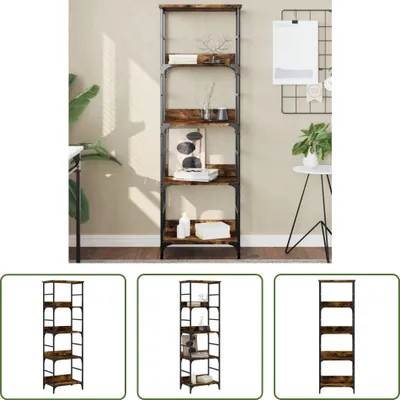 Produktbild von The Living Store Bücherregal Räuchereiche 50x33x153 cm Holzwerkstoff