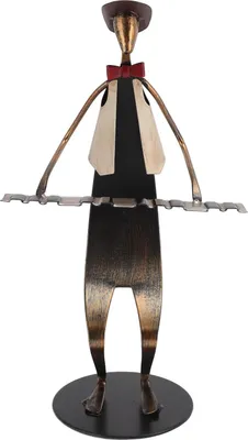 Produktbild von Klavierspieler Figur stabiler Basis eleganter dekorativer Metall -Musikstatue -Ornament für Schreibtischregal Weinschrank