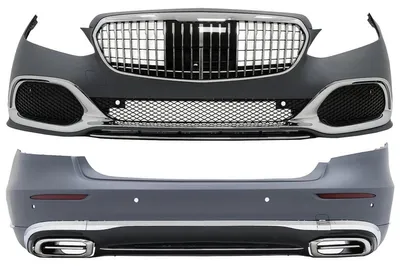 Zdjęcie produktu dla Osłona chłodnicy zderzaka Bodykit do Mercedes E-Class W212 MOPF 2013-2016 z rurami wydechowymi.