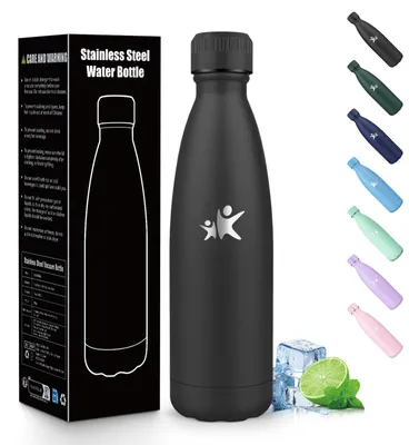 Productafbeelding van RVS drinkfles, 500 ml, BPA-vrij, waterfles, lekvrije geïsoleerde fles