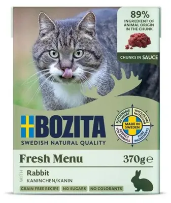 Immagine prodotto di BOZITA Fresh Menu Coniglio in salsa - cibo umido per gatti - 370g