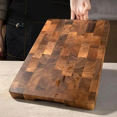 Immagine prodotto di Tagliere in legno massello - Piano di taglio - Legno - 36 x 24 x 2,5 cm - Adatto al contatto alimentare - Robusto - Ideale per carne, salumi e uso in cucina