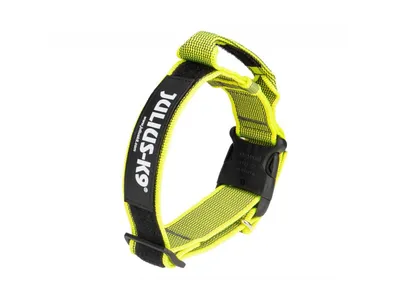 Produktbild von Color & Gray series -K9® Halsband mit Haltegriff - Ø40 mm, nylon, verstellbar/ mit Logo, Neon-Grau mit Verpackung