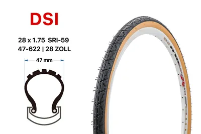 Produktbild von 28 Zoll 28x1.75 Fahrrad Reifen 47-622 City Trekking Bire tire Vintage
