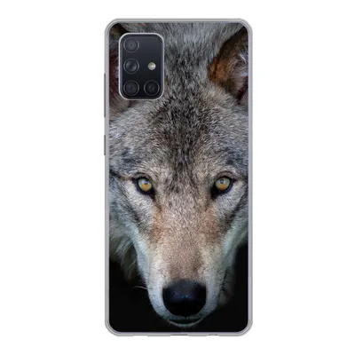 Produktbild von MuchoWow® Handyhülle Schutzhülle Hülle für Samsung Galaxy A51 5G Wolf - Porträt - Schwarz Silikon Softcase Handy Hülle - Abbildung