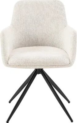 Produktbild von 2er Set Esszimmerstuhl PELON - Stoff Creme 56x62x81 cm | Essstühle Esszimmerstühle Küchenstühle Wohnzimmerstühle