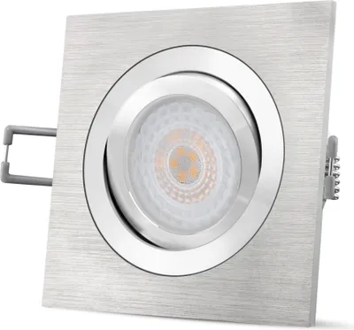 Produktbild von SSC-LUXon LED Einbaustrahler QF-2 schwenkbar flach mit fourSTEP 'Dimmen ohne Dimmer' 4W warmweiß - Einbauspot eckig gebürstet