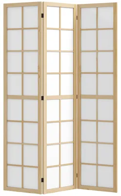 Produktbild von HOMCOM Paravent 3-teilig 120 x 170 cm Trennwand Raumteiler für Wohnzimmer Natur