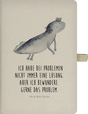 Produktbild von Mr. & Mrs. Panda Tagebuch Axolotl Schwimmen - Transparent - Geschenk, notizbuch, Lurch, Adressbuch, Kladde, skizzenbuch a4, Optimistisch, Probleme, Axolot, Journal