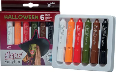 Produktbild von Jofrika 748798 Aqua Easy Pen Halloween Box Schminkstifte-Set, 6 wasserlösliche Farben