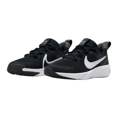 A pair of black Nike Star Runner NN (PS) sneakers for children, shown from a side-angle on a white background.