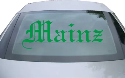 Produktbild von Indigos UG - Aufkleber Heckscheibe & Motorklappe DE6541 - grün - 600x210 mm - Stadt Mainz - Auto Scheiben Fenster Heckklappe Tuning Racing JDM - Die cut