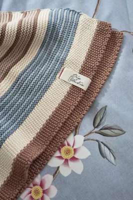 Produktbild von PIP Studio Kuscheldecke PIP Bonsoir Combistripe Blue 130x170 Blau