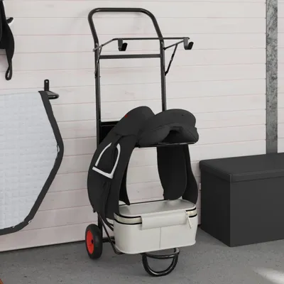 Produktbild von vidaXL Sattelwagen Klappbar Schwarz Stahl