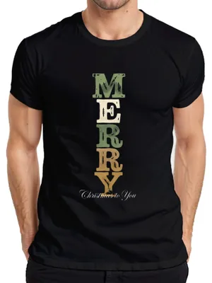 Obrázek produktu pro Pánské tričko MERRY Christmas to You Christmas Gift Vintage, černé, S