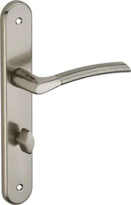Image de Ensemble de poignées pour salle de bain et toilette Eris à condamnation, carré 7mm, entr'axes 195mm, nickelé brossé - THIRARD
