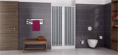 Produktbild von Famanu Duschkabine PVC mit Faltüren - 140 cm, weiß