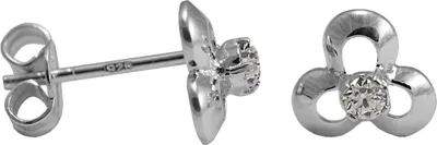 Produktbild von 925 Sterling Silber Ohrstecker Blüte mit Zirkonia in verschiedenen Farben Farbe - Transparent
