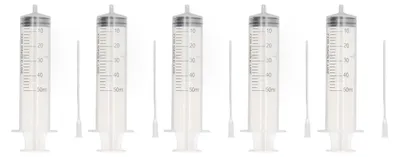 Zdjęcie produktu dla 5 sztuk strzykawek do napełniania atramentem, 50 ml, z podziałką, do wkładów do drukarek